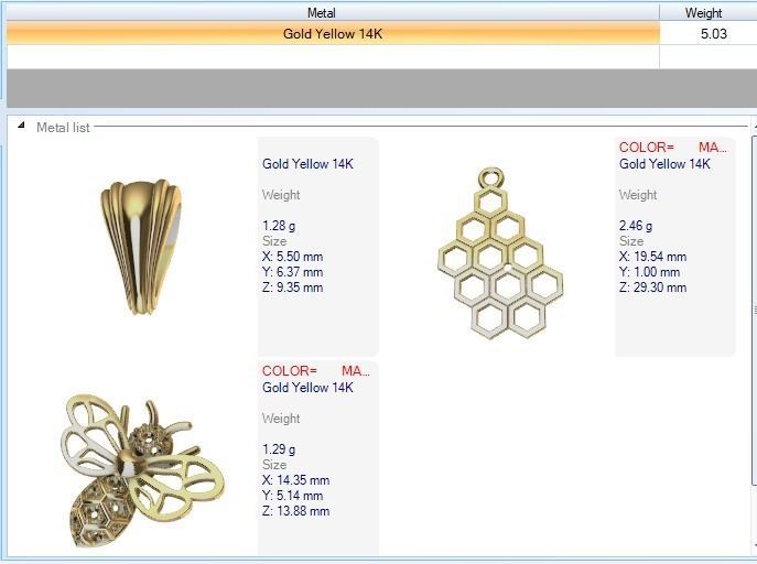 Honeycomb Bee Pendant Necklace Jewelry 3D print model_30