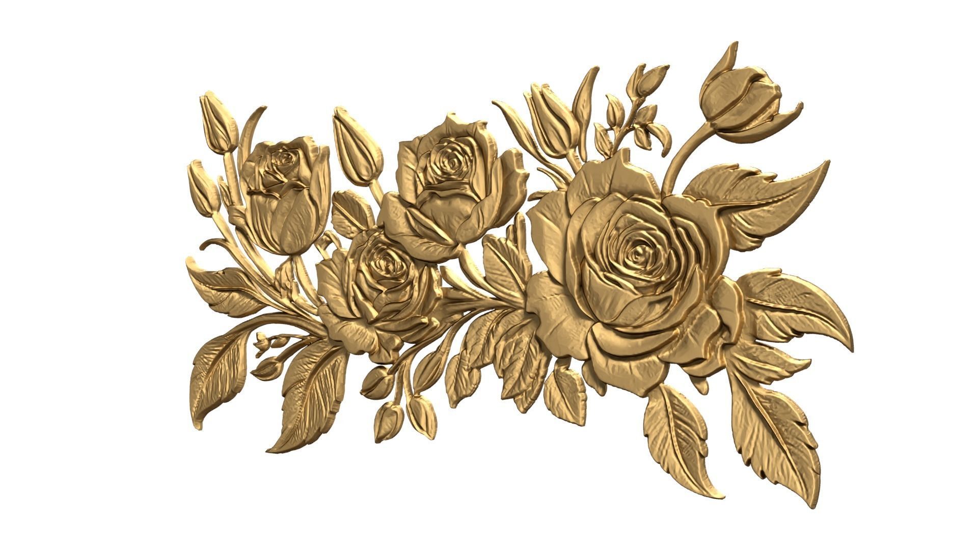  decor set Roses wall mural 50  3D print model_2