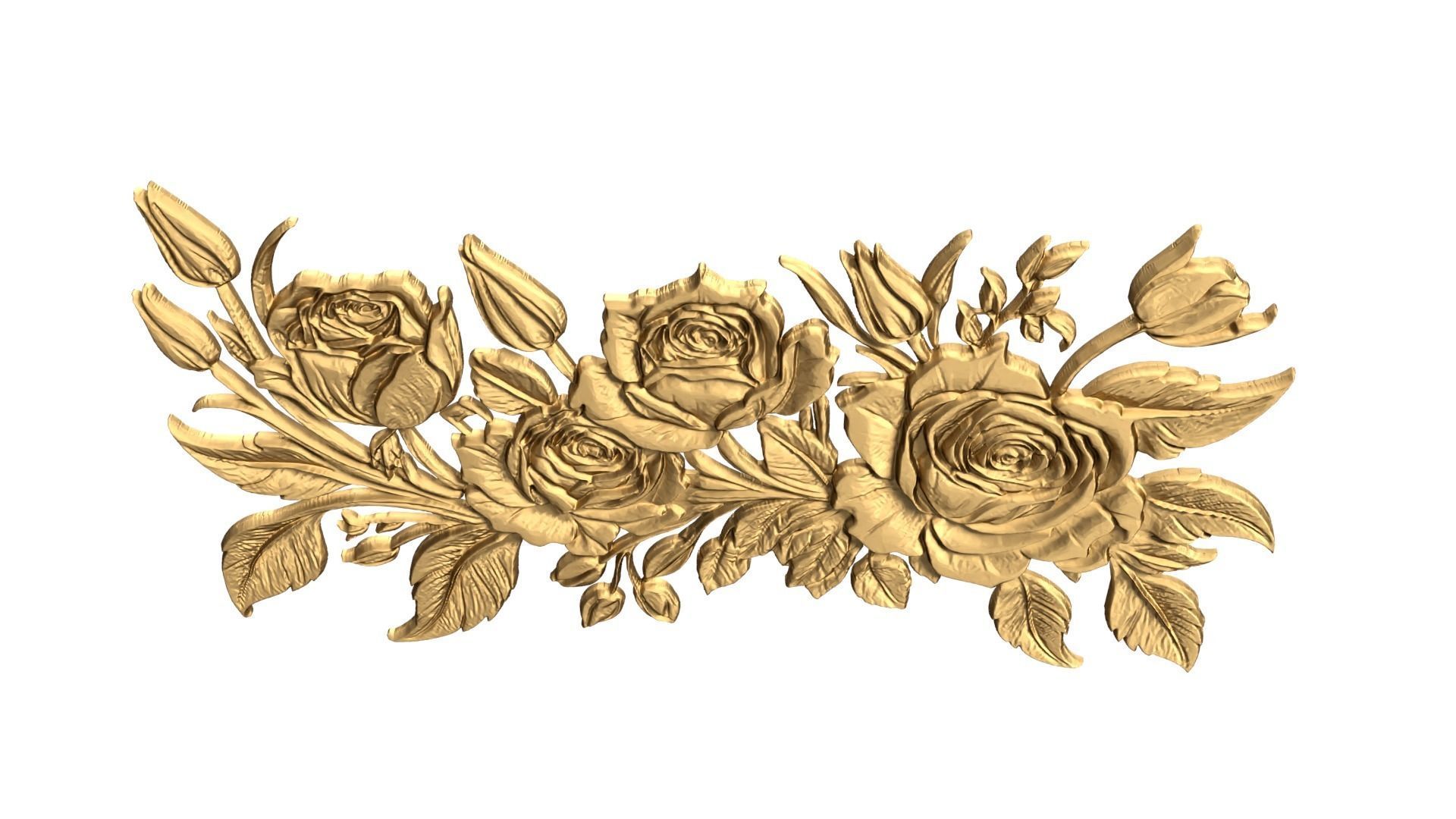  decor set Roses wall mural 50  3D print model_4