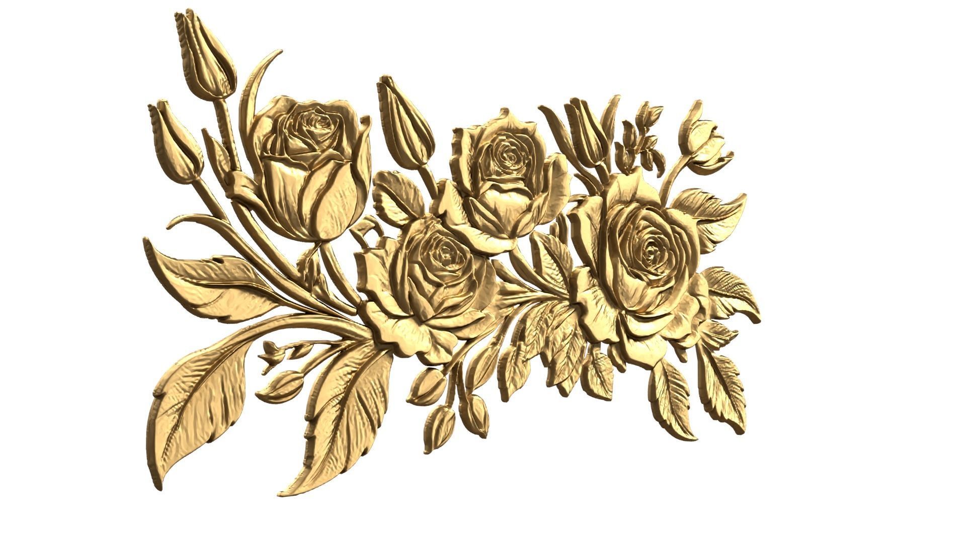  decor set Roses wall mural 50  3D print model_1