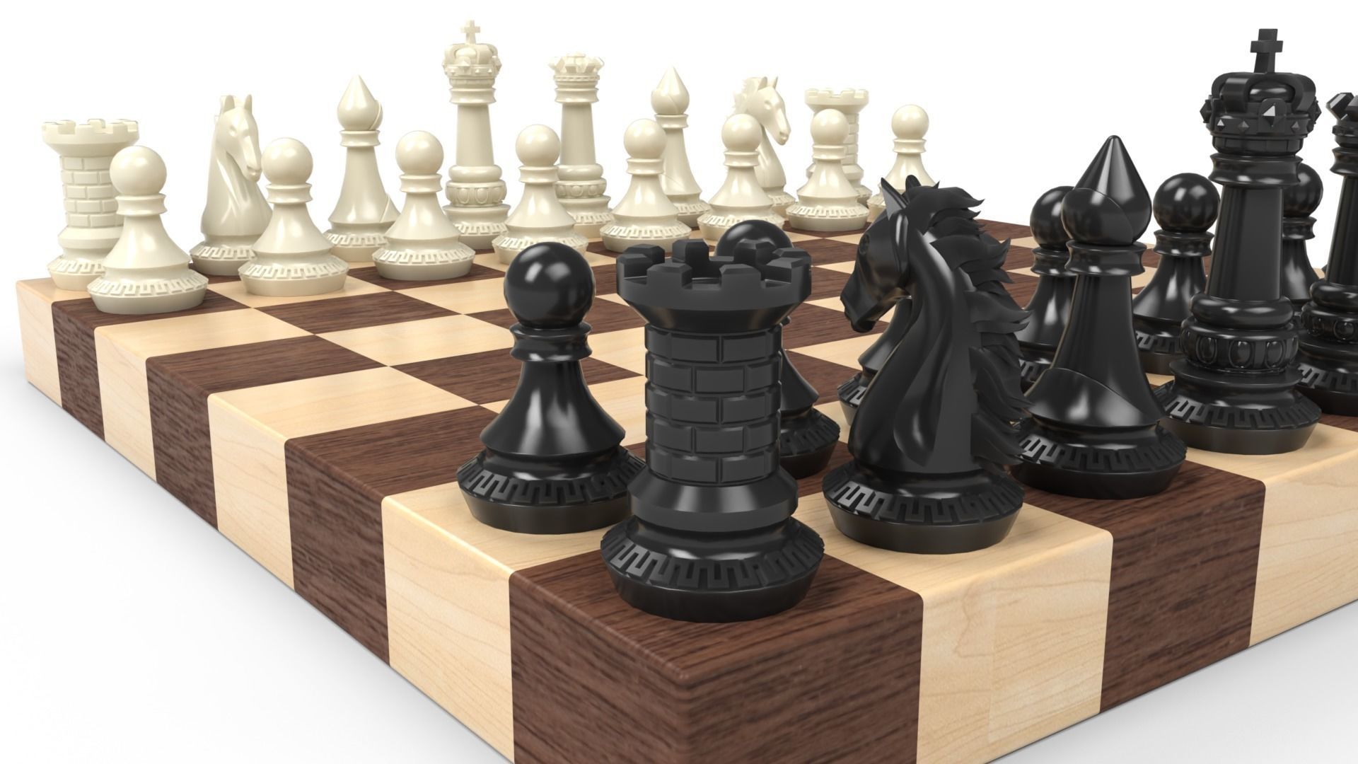 Exquisite 3D Print-Ready Chess Set - FIDE Standard 3D print model_4