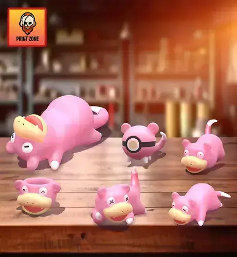 Slowpoke pack 3D file STL Pokemon 3D print model