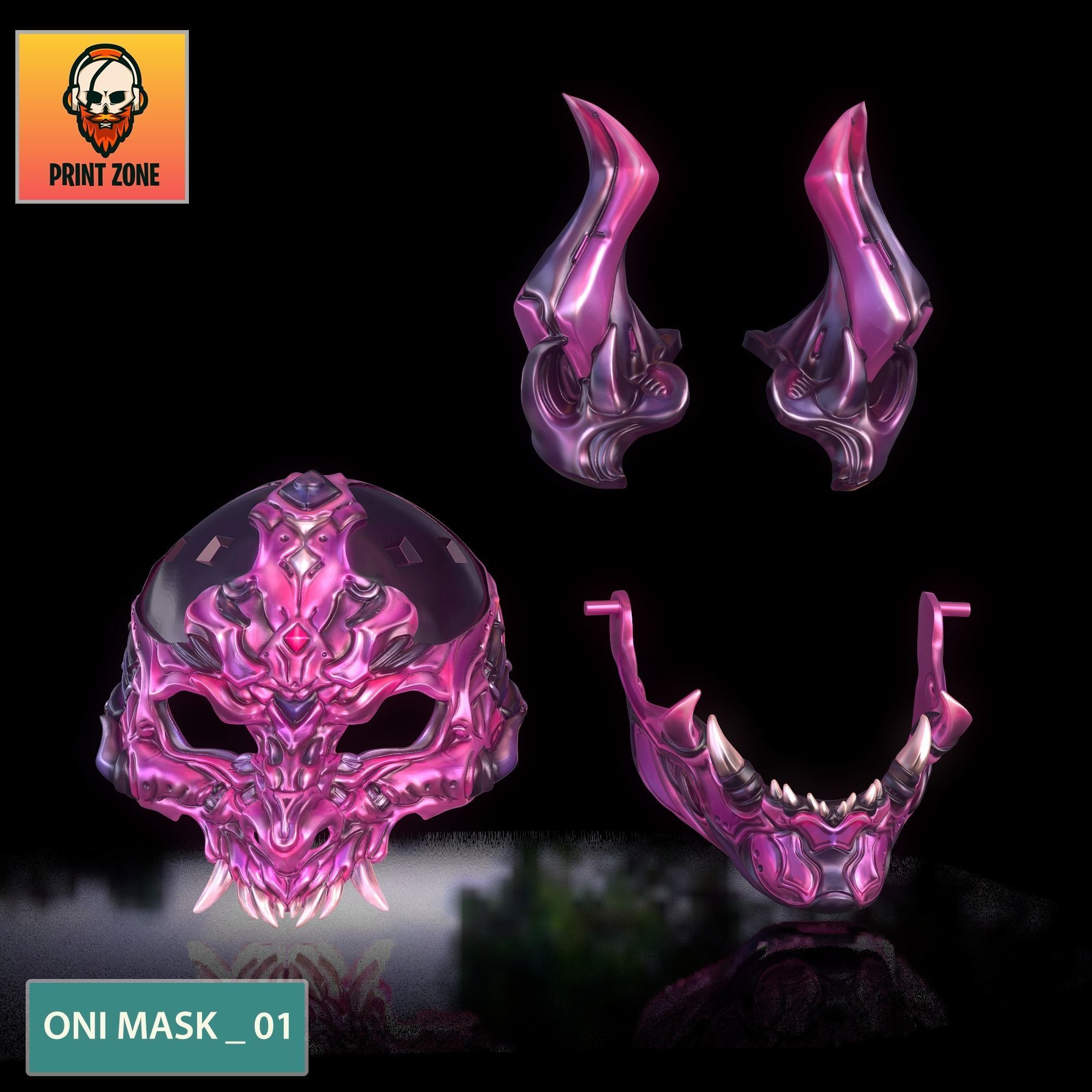 ONI  MASK 01 3D print model_15