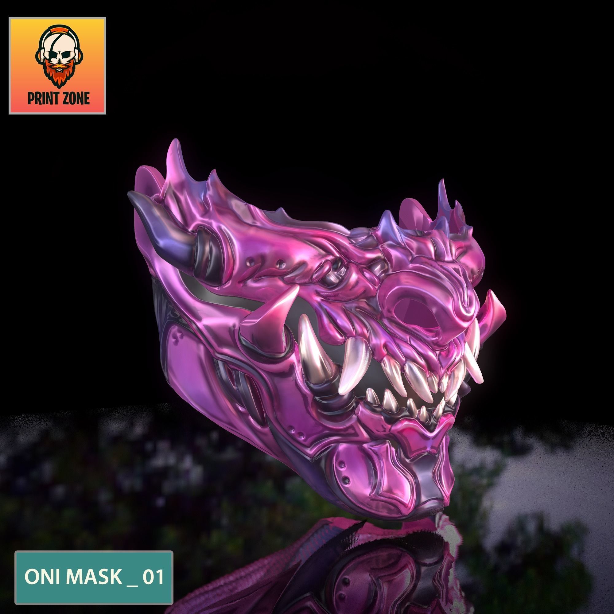 ONI  MASK 01 3D print model_12