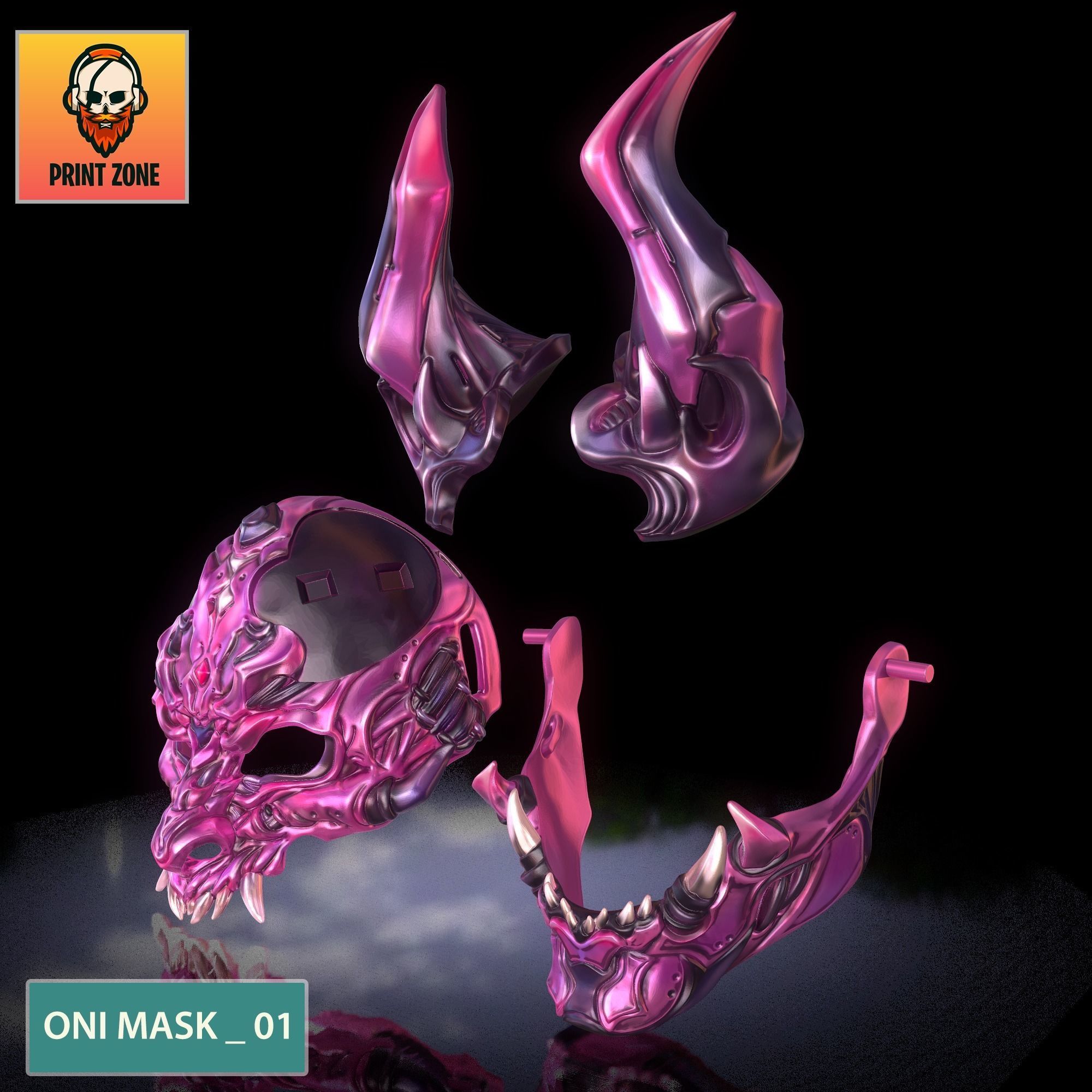 ONI  MASK 01 3D print model_7