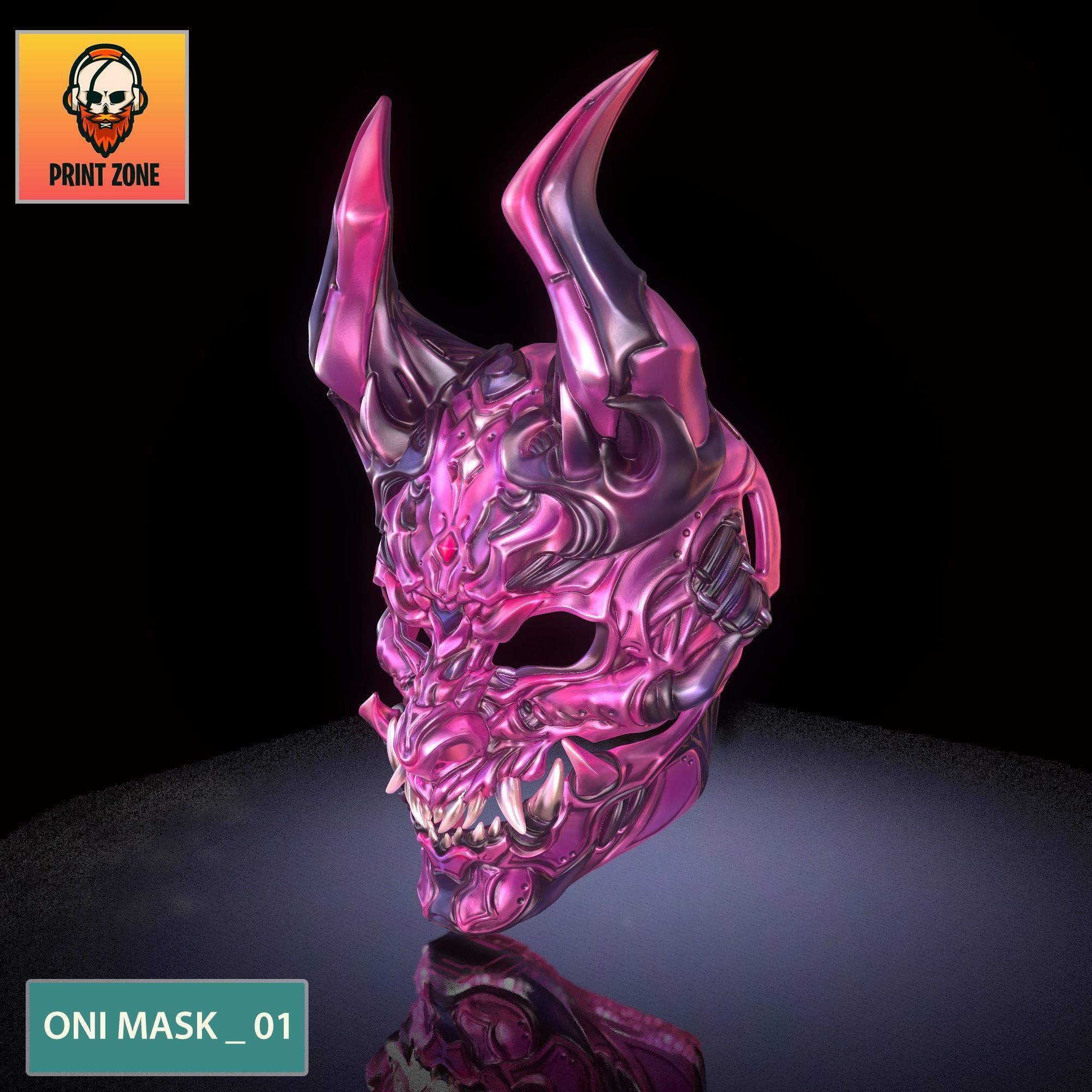 ONI  MASK 01 3D print model_11