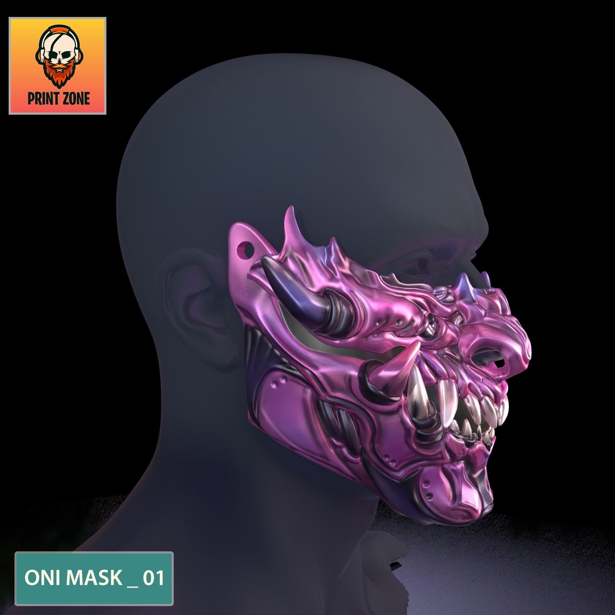 ONI  MASK 01A 3D print model_4