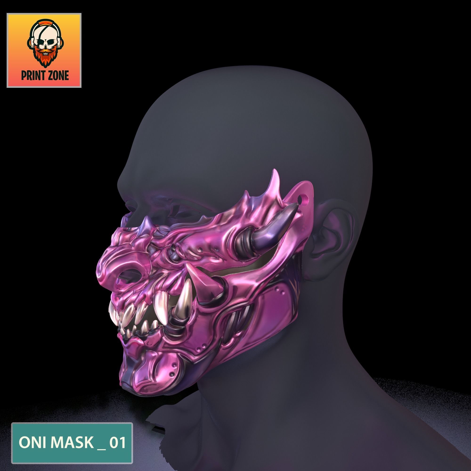 ONI  MASK 01A 3D print model_3