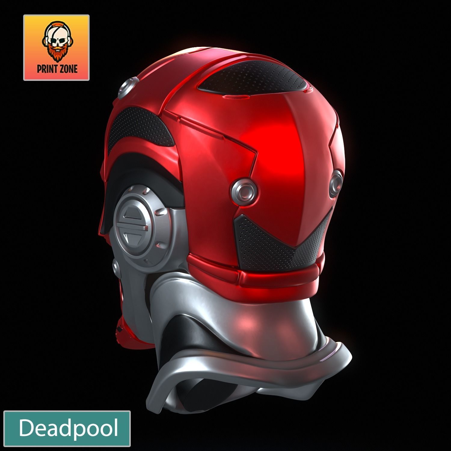 DEADPOOL ROBOT MASK STL FILE 3D print model_4