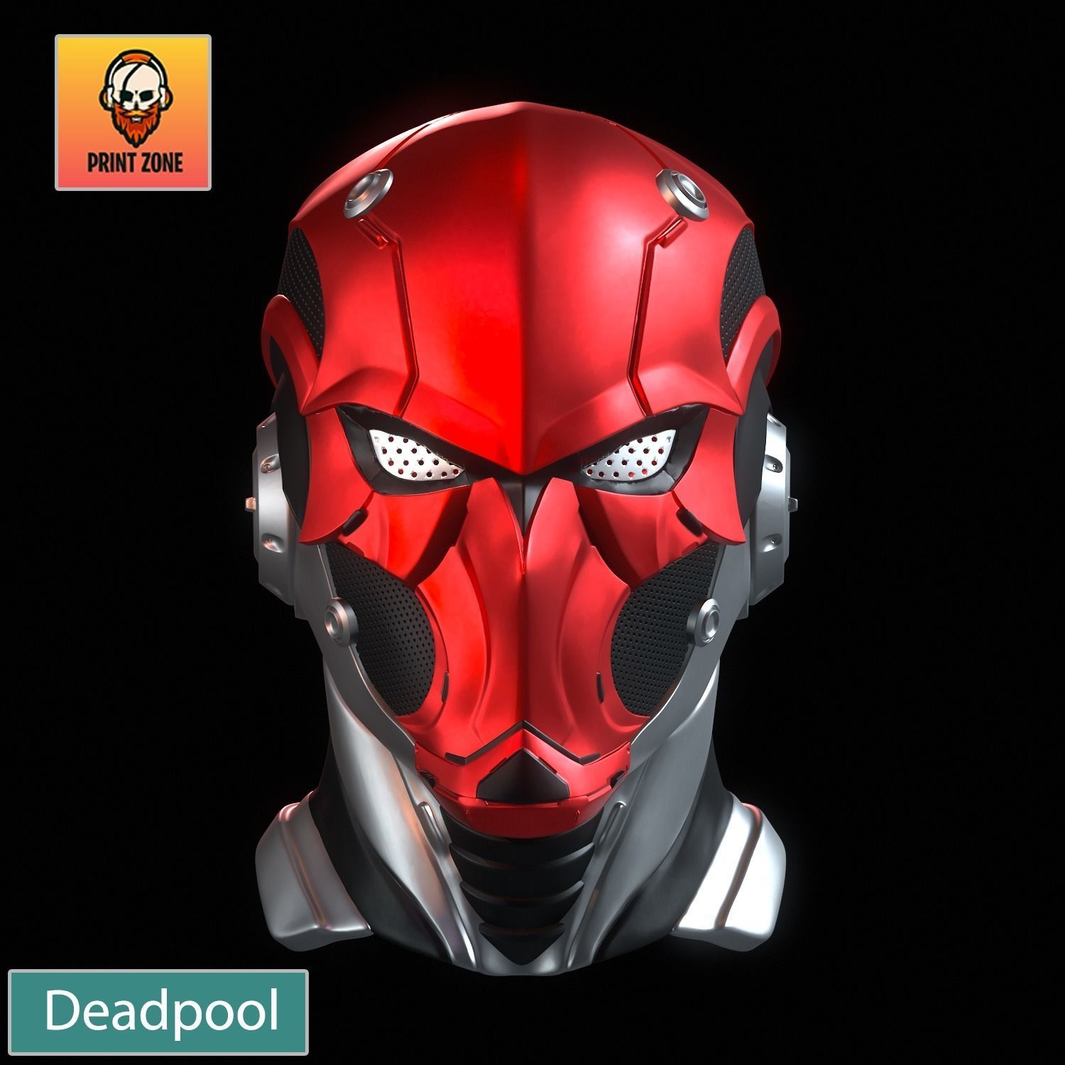 DEADPOOL ROBOT MASK STL FILE 3D print model_1