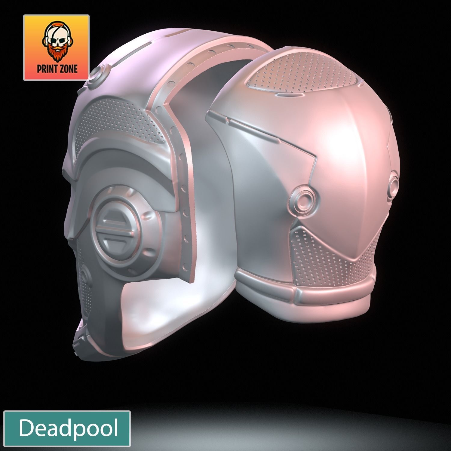 DEADPOOL ROBOT MASK STL FILE 3D print model_10