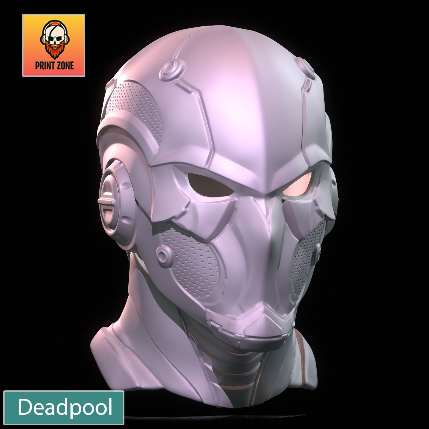 DEADPOOL ROBOT MASK STL FILE 3D print model_8