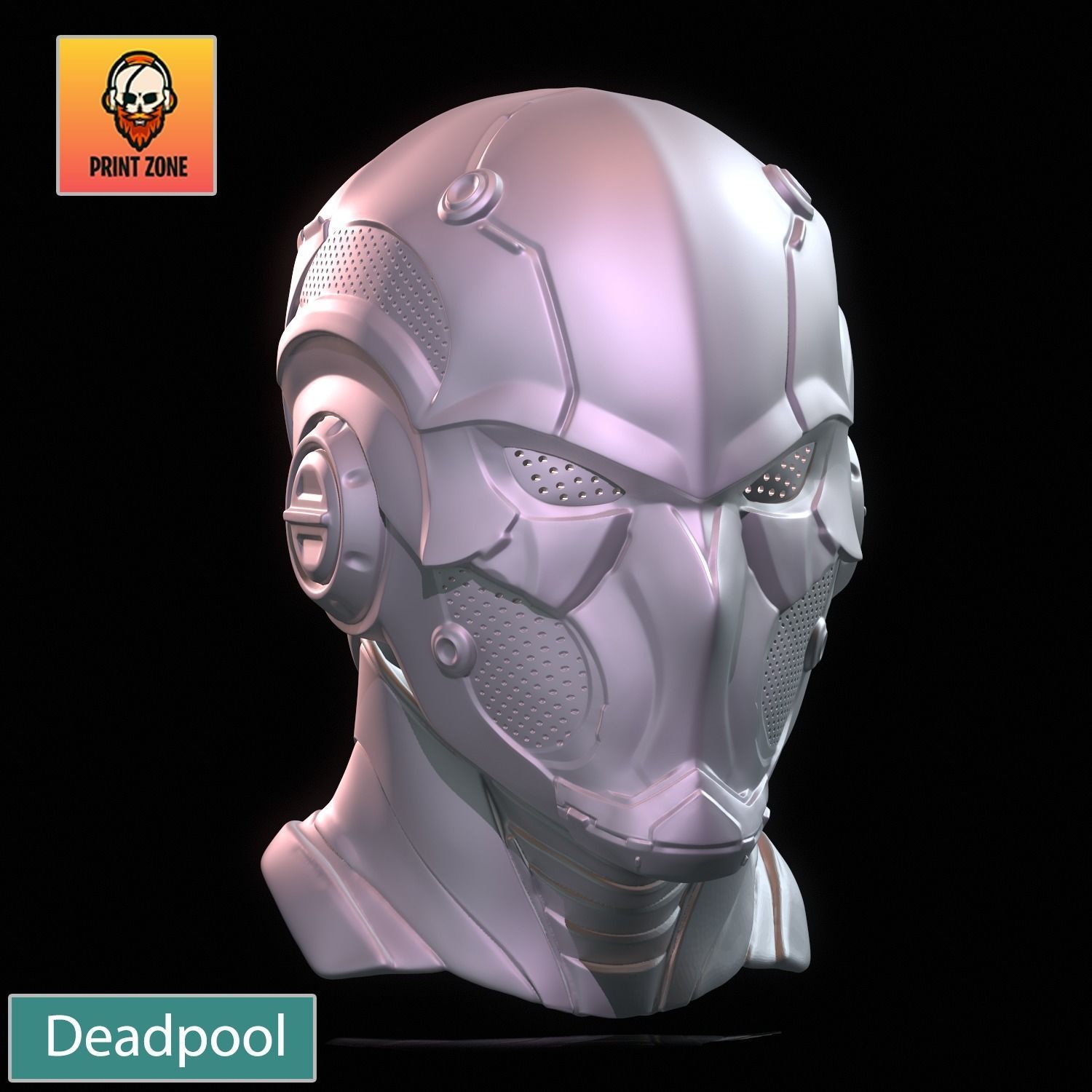 DEADPOOL ROBOT MASK STL FILE 3D print model_7