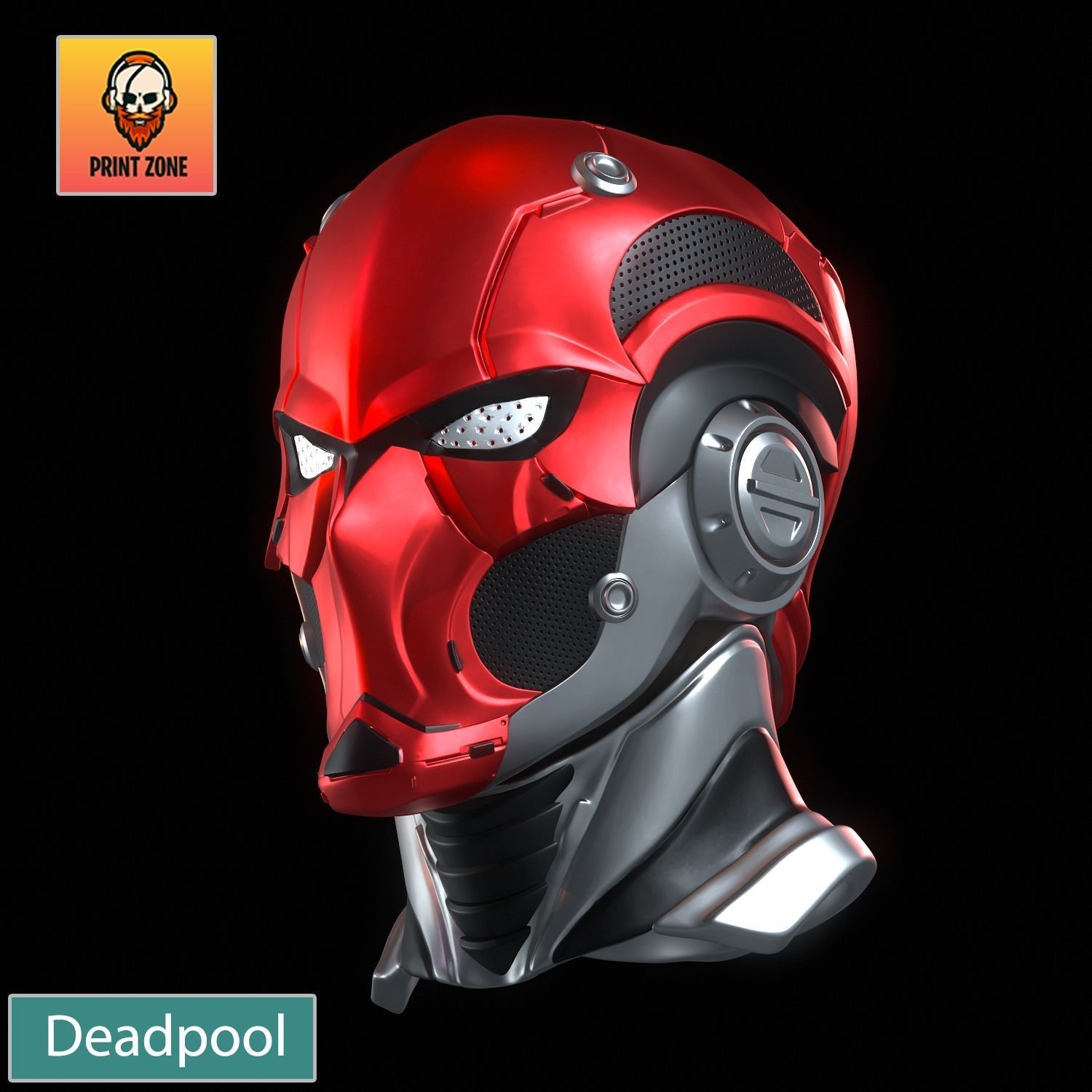 DEADPOOL ROBOT MASK STL FILE 3D print model_2