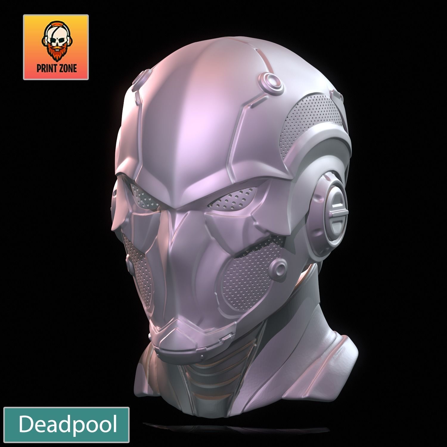DEADPOOL ROBOT MASK STL FILE 3D print model_6