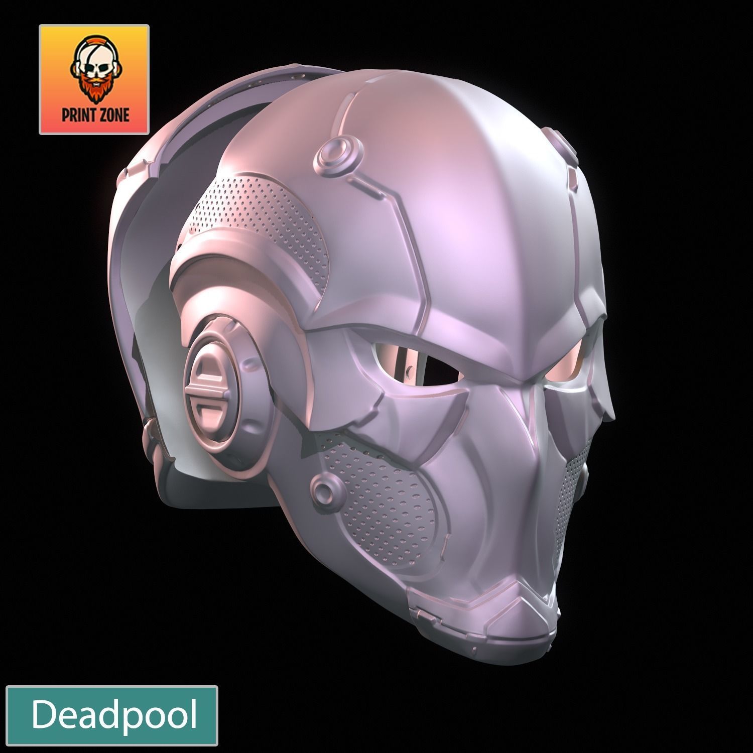 DEADPOOL ROBOT MASK STL FILE 3D print model_9