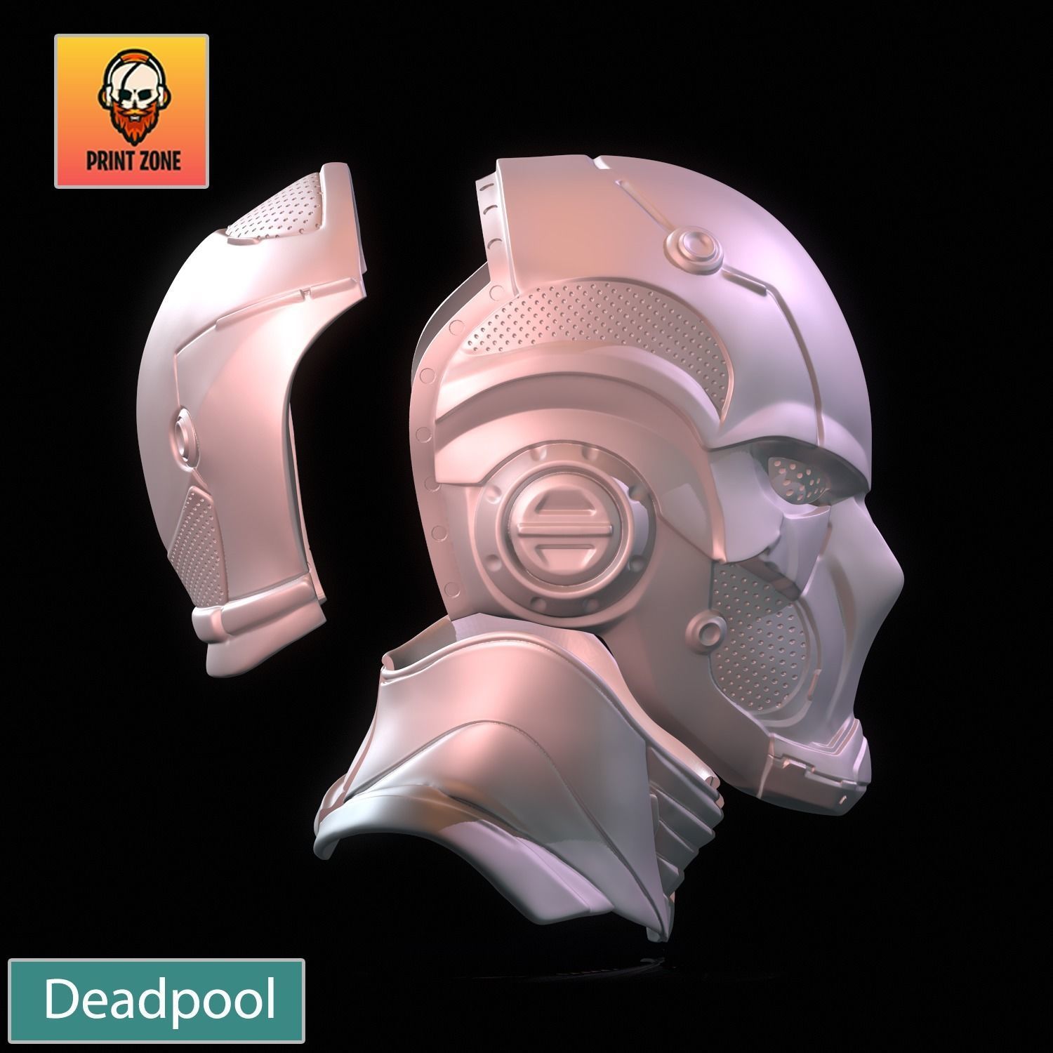 DEADPOOL ROBOT MASK STL FILE 3D print model_5