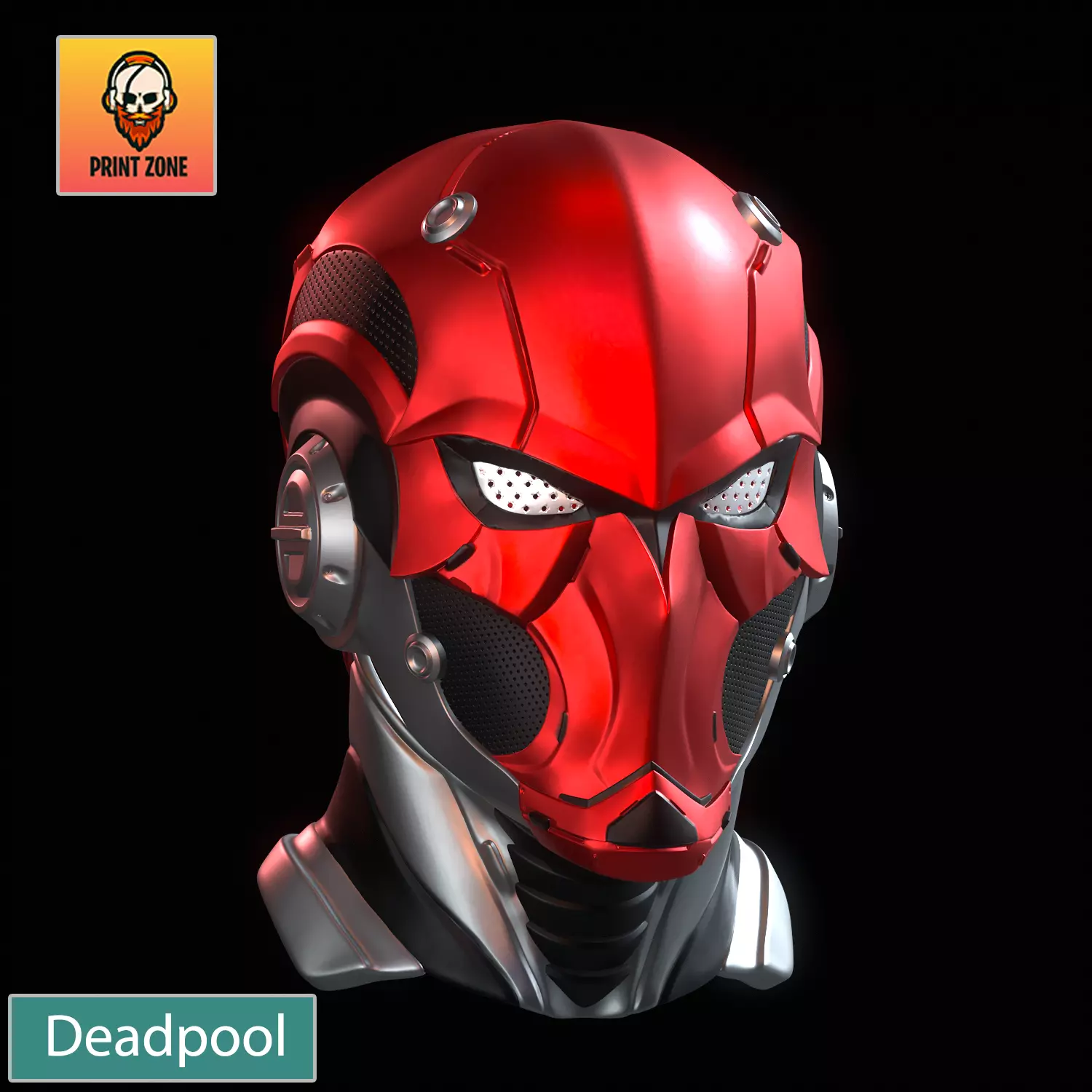 DEADPOOL ROBOT MASK STL FILE 3D print model_0