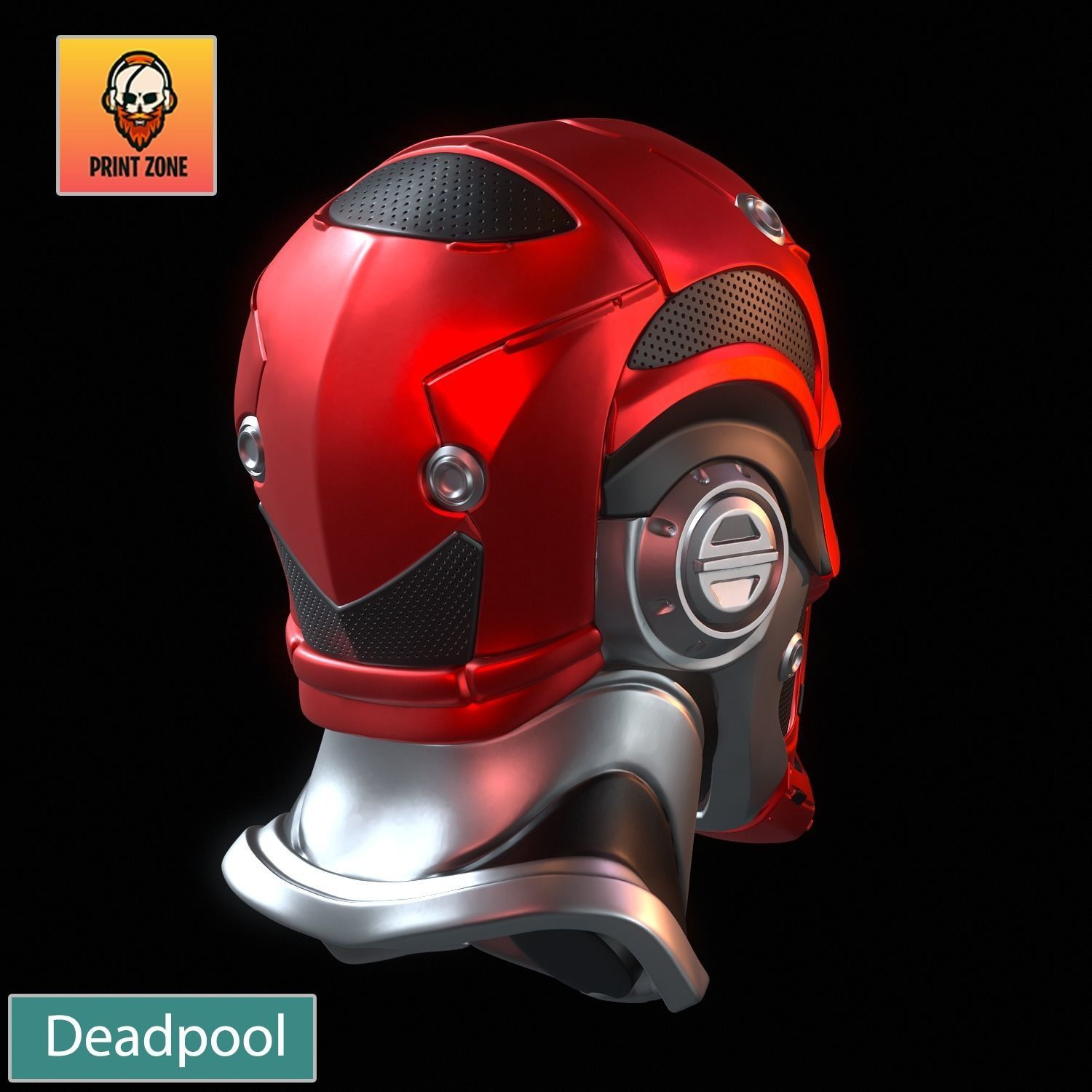 DEADPOOL ROBOT MASK STL FILE 3D print model_3