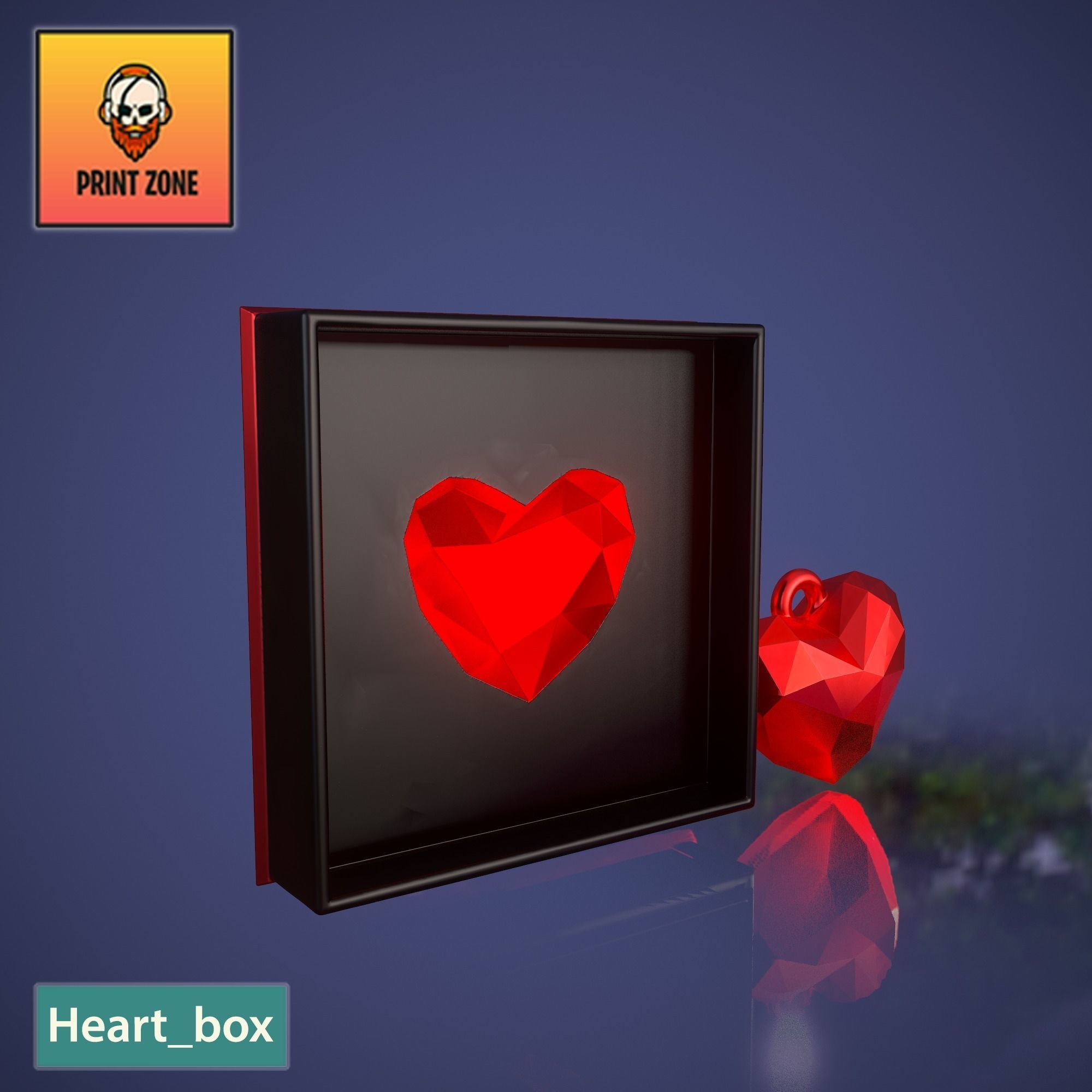 HEART BOX  VALENTINE GIFT  STL FILE WITH SUPPORT 3D print model_7