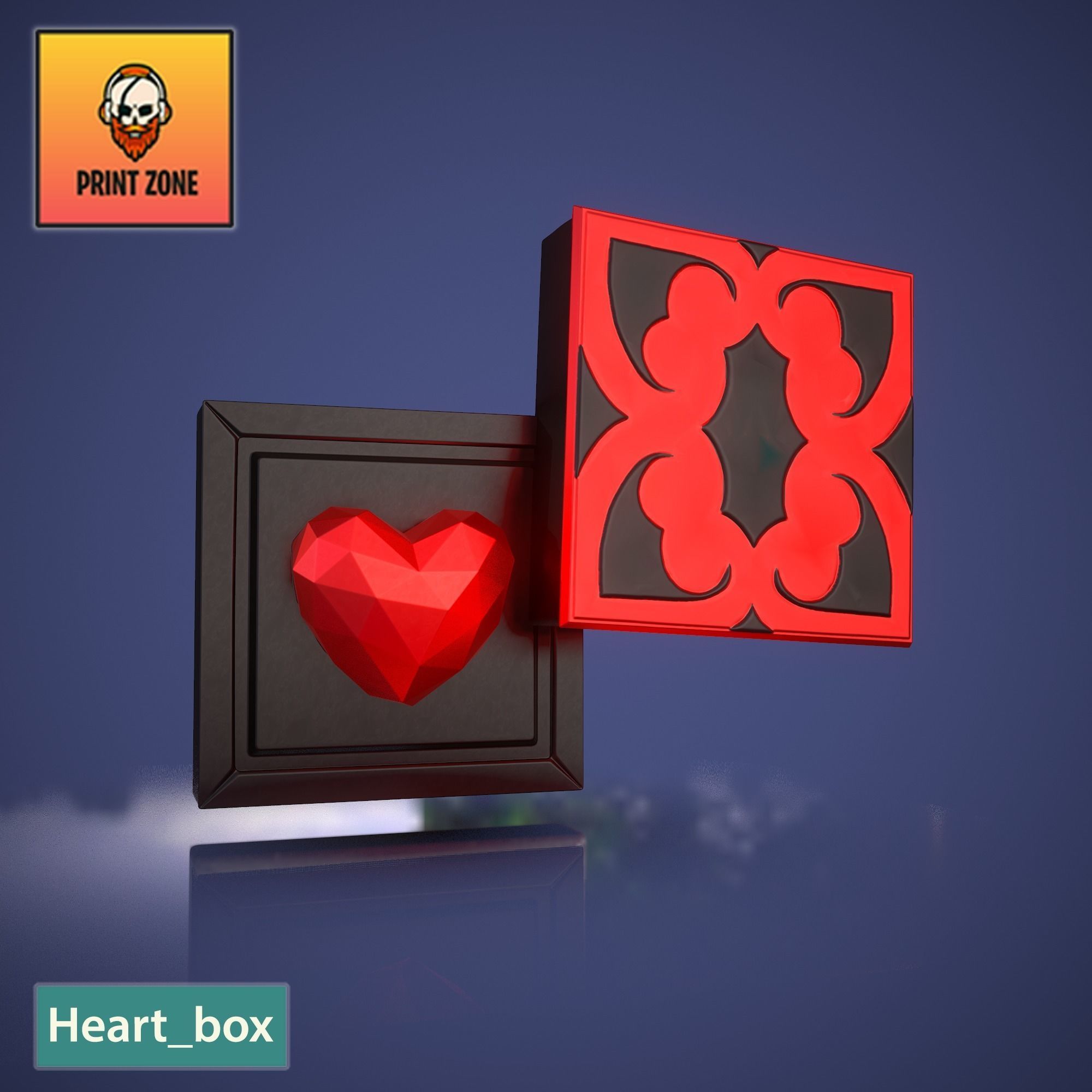 HEART BOX  VALENTINE GIFT  STL FILE WITH SUPPORT 3D print model_8