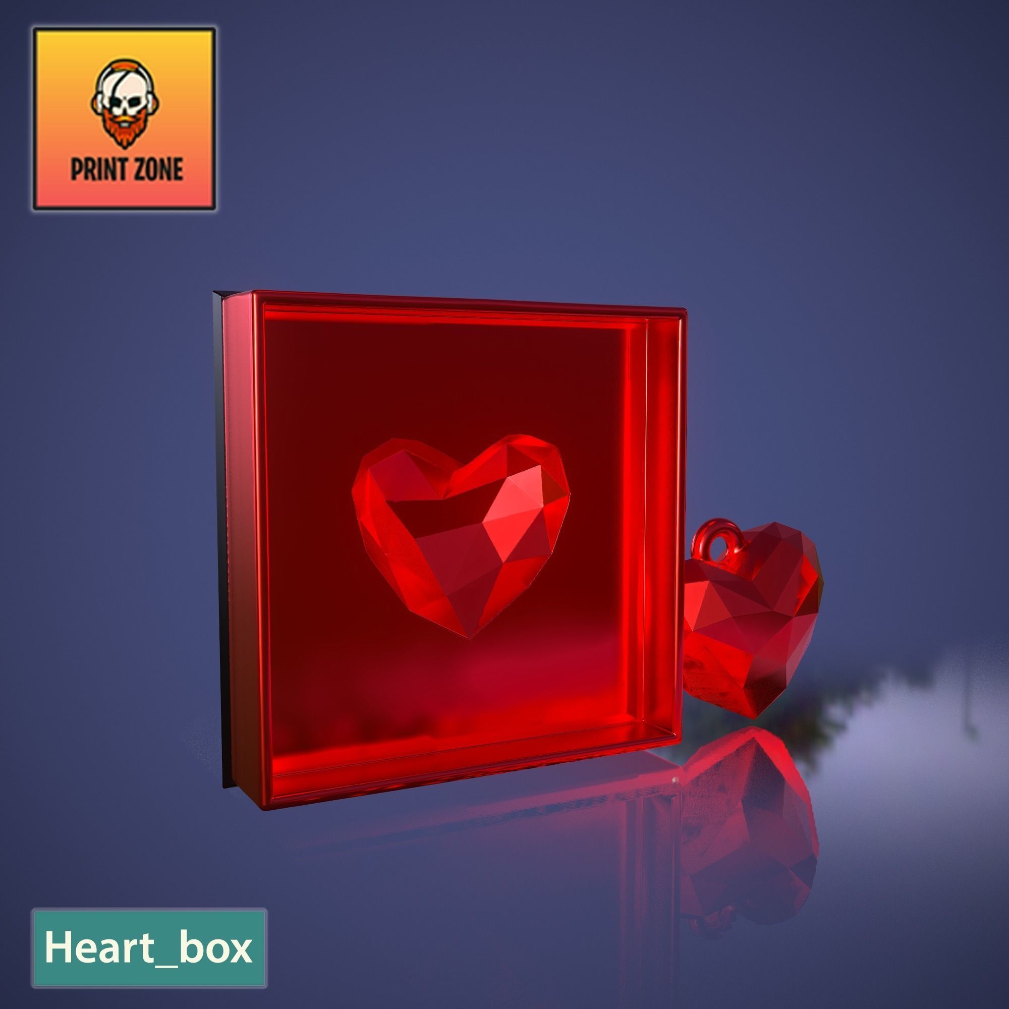 HEART BOX  VALENTINE GIFT  STL FILE WITH SUPPORT 3D print model_6