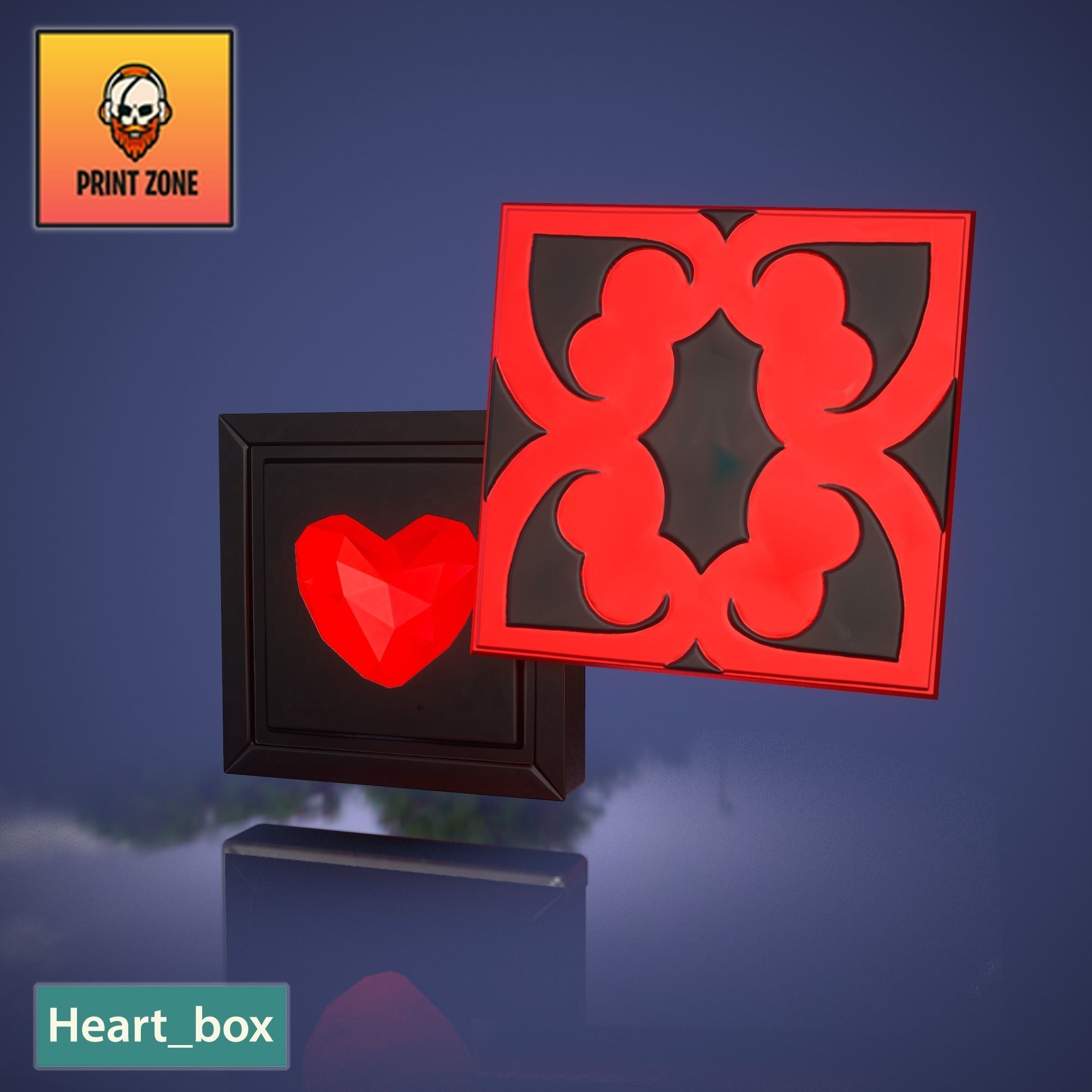 HEART BOX  VALENTINE GIFT  STL FILE WITH SUPPORT 3D print model_4