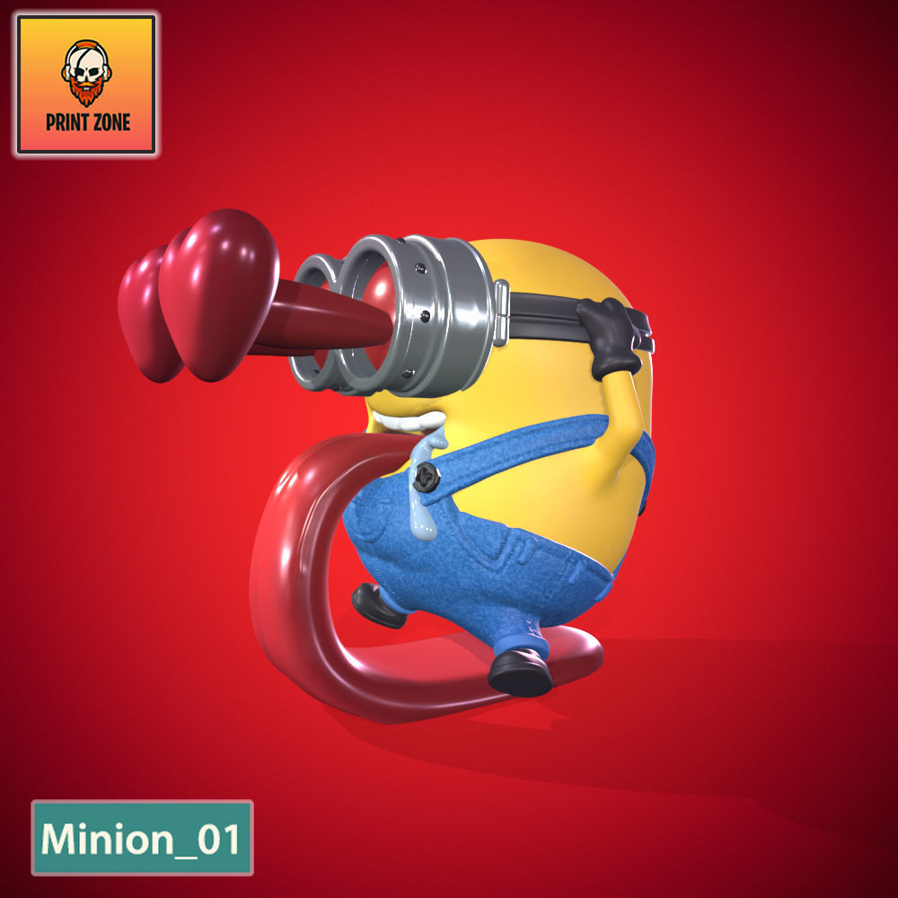 MINION IN LOVE 01 VALENTINE STL FILE 3D print model_4