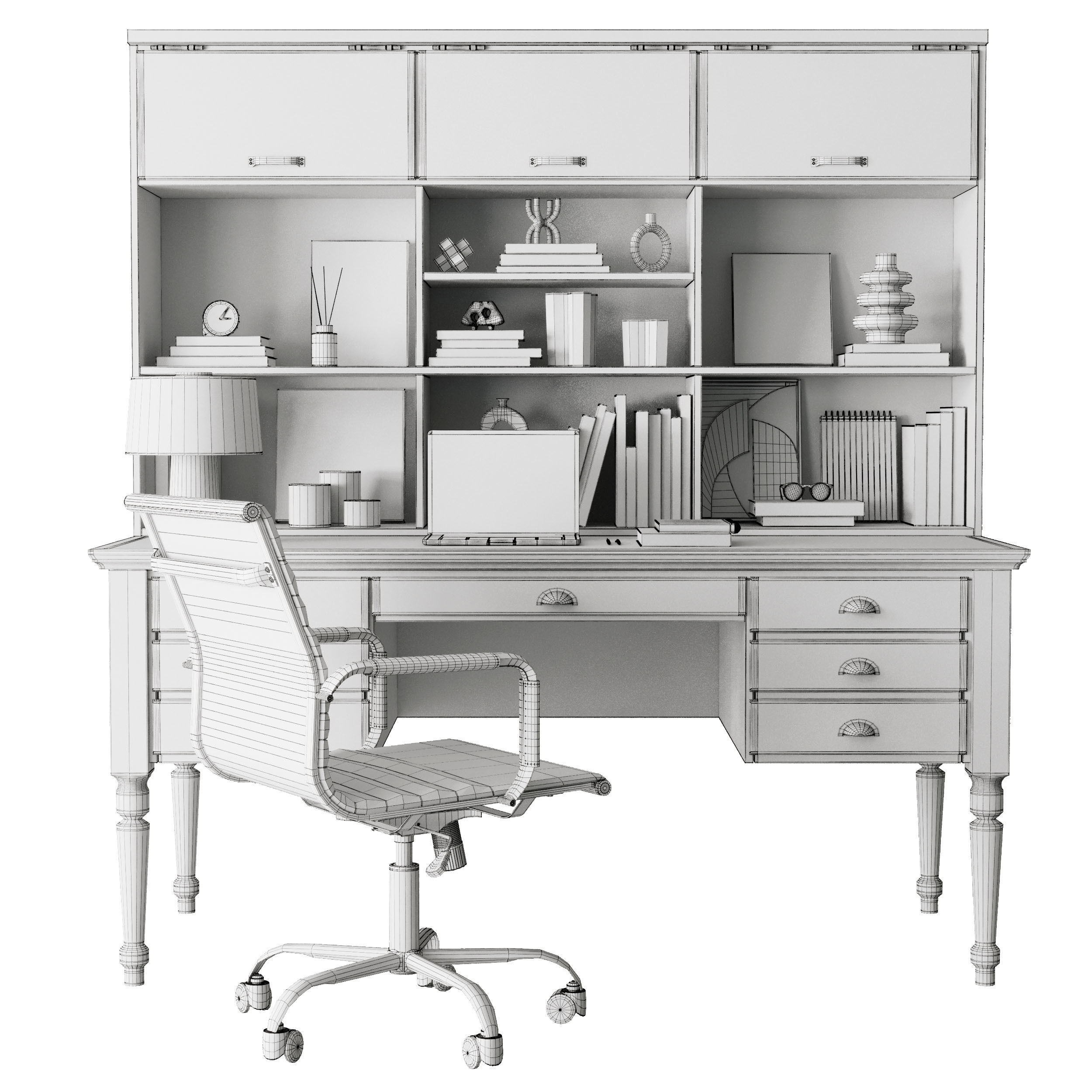 Boss Desk Classic - Office Furniture 41 3D model_6