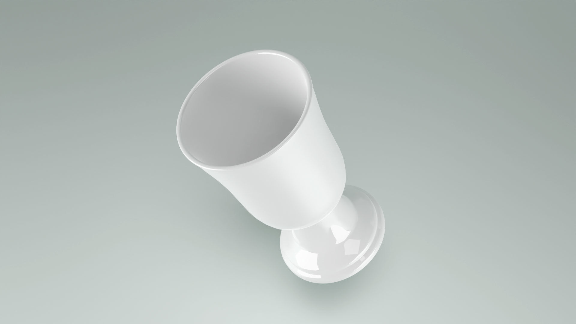 Porcelain Goblet Chalice Cup 3D Model  Low-poly 3D model_2