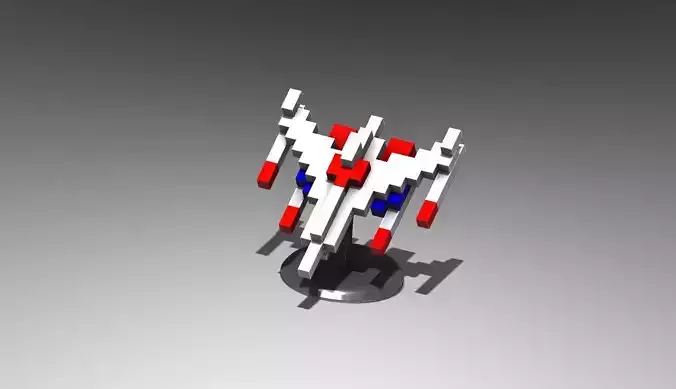 GALAGA SPACESHIP 3D MODEL READY FOR PRINT
