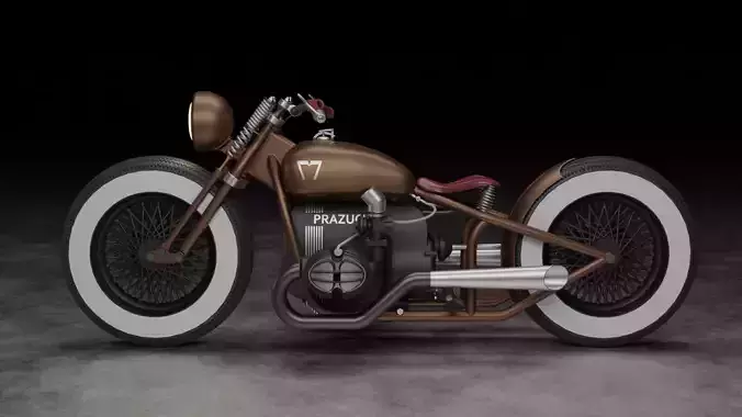 Custom Rat-Rod Bobber Motorcycle