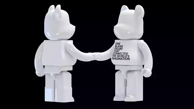 BEARBRICK Shake hand 3D model
