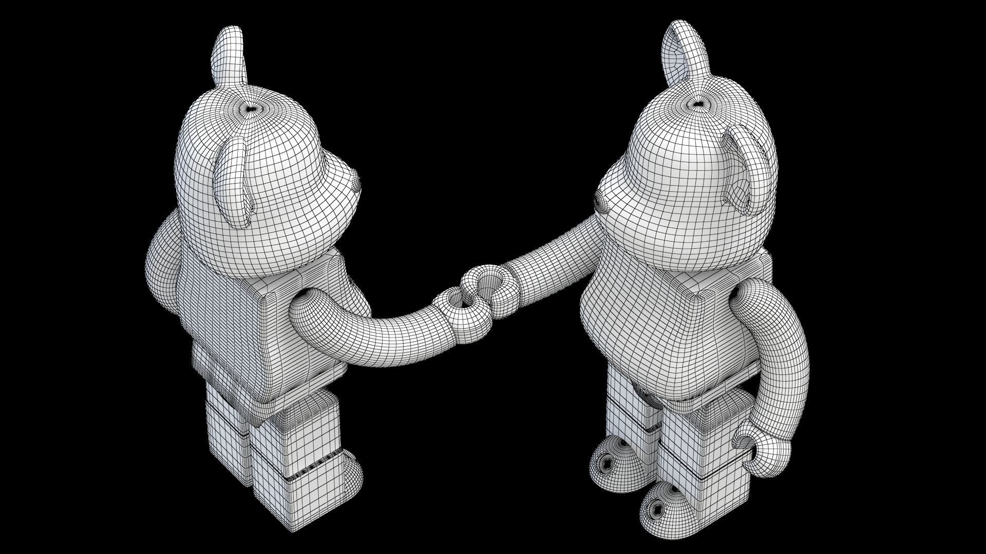 BEARBRICK Shake hand 3D model_6