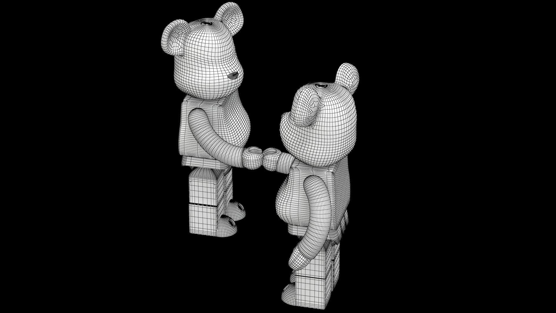 BEARBRICK Shake hand 3D model_5
