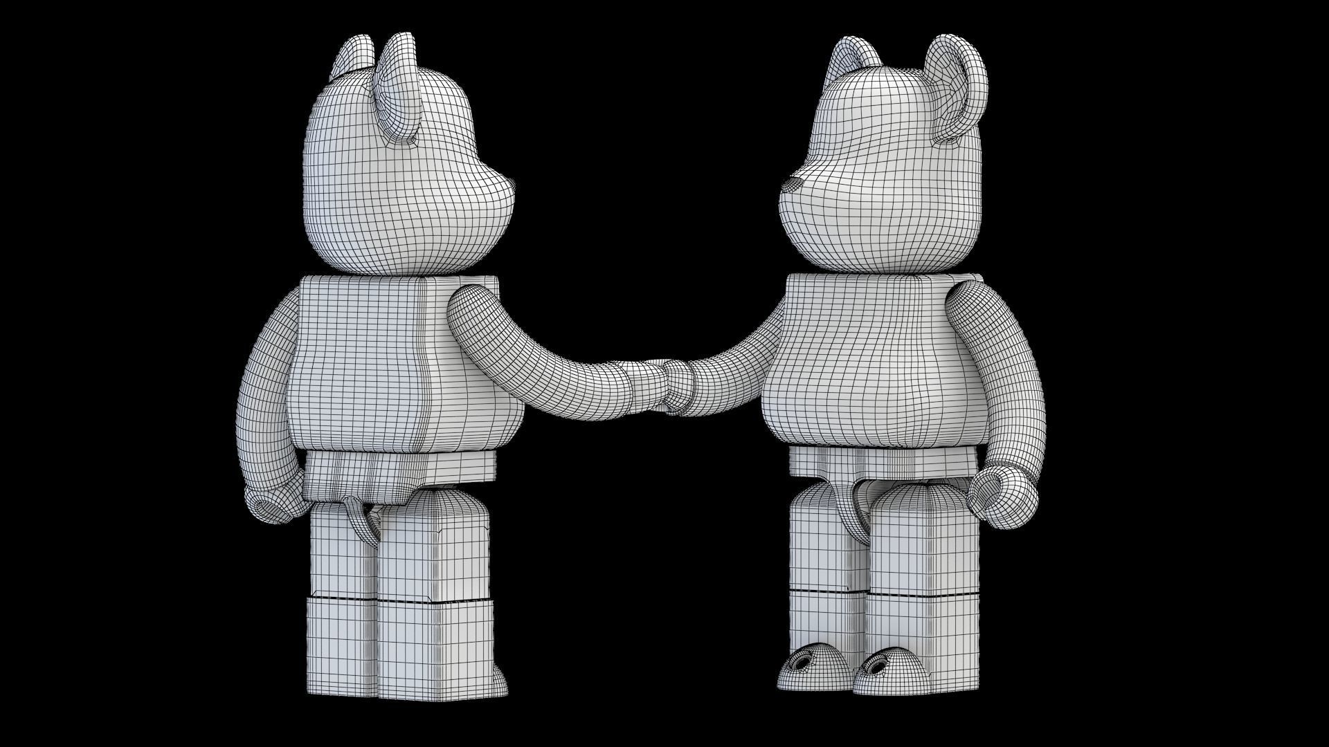 BEARBRICK Shake hand 3D model_7