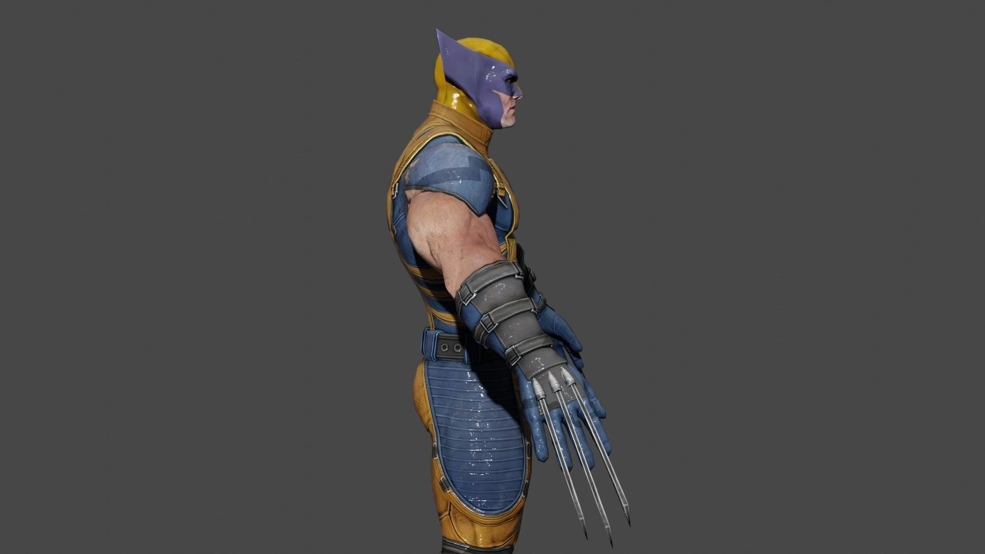 Wolverine Low-poly 3D model_3
