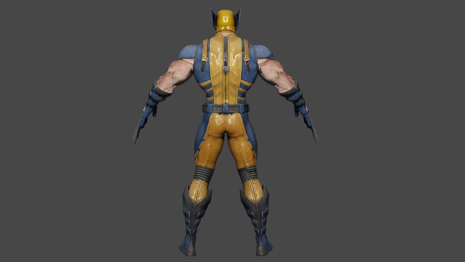 Wolverine Low-poly 3D model_4