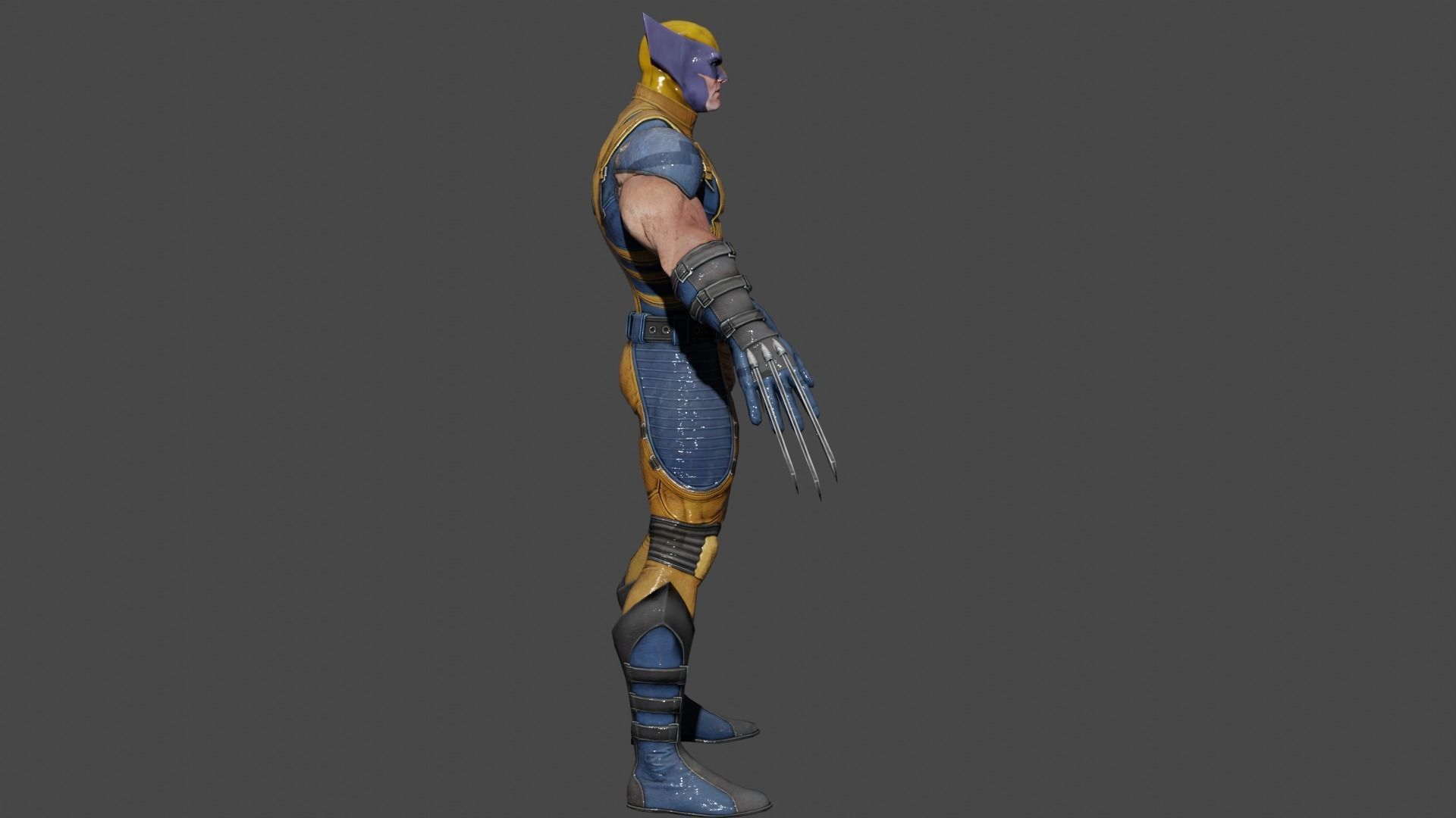 Wolverine Low-poly 3D model_2