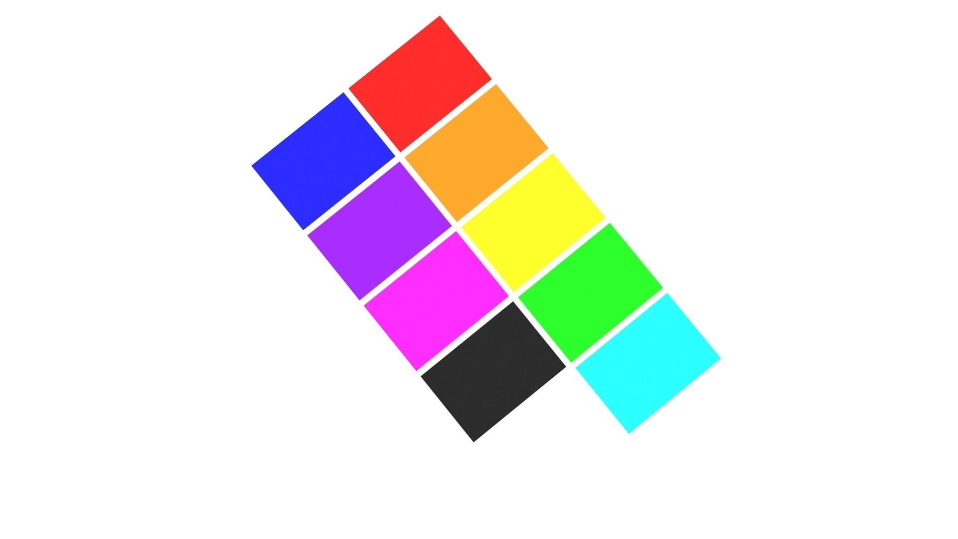 Colored Papers Set 3D model_1