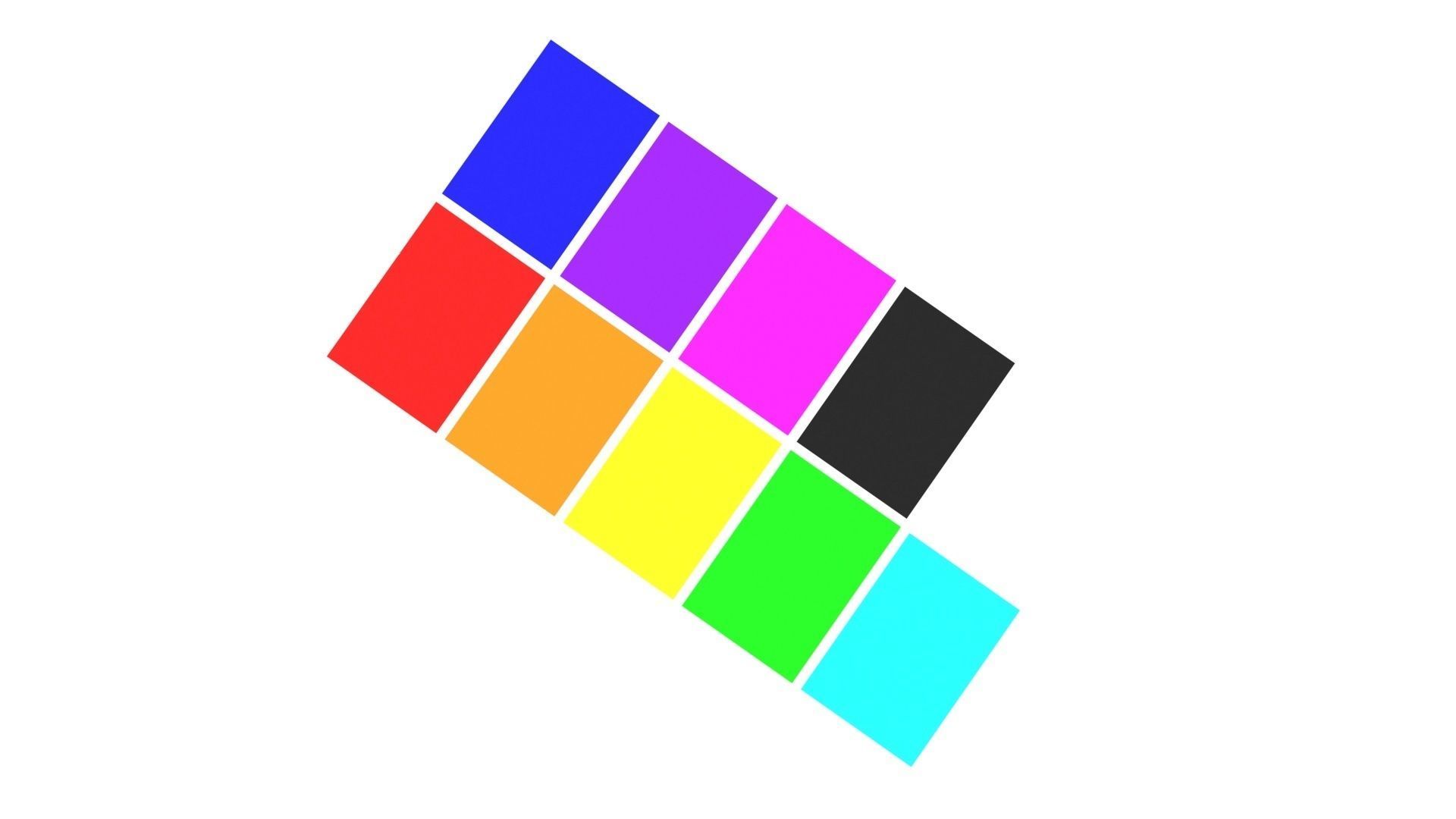 Colored Papers Set 3D model_4