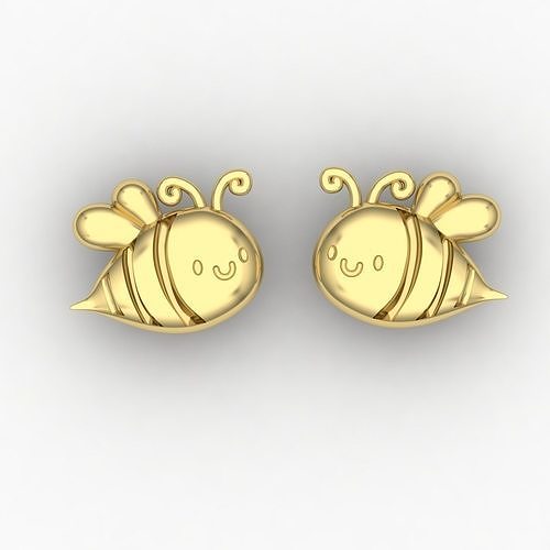 Bee earrings 3D print model