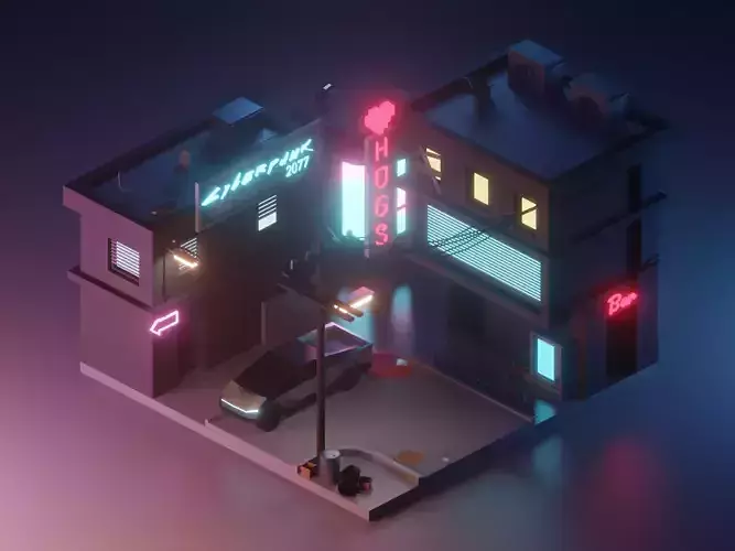 Street in cyberpunk style