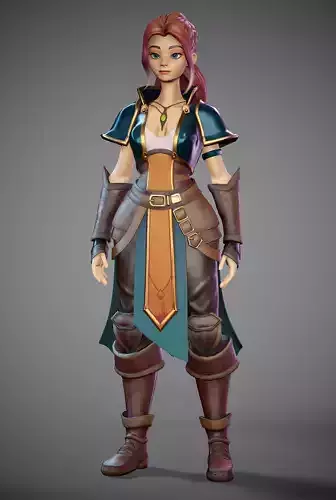 Lily Low-poly game 3D model