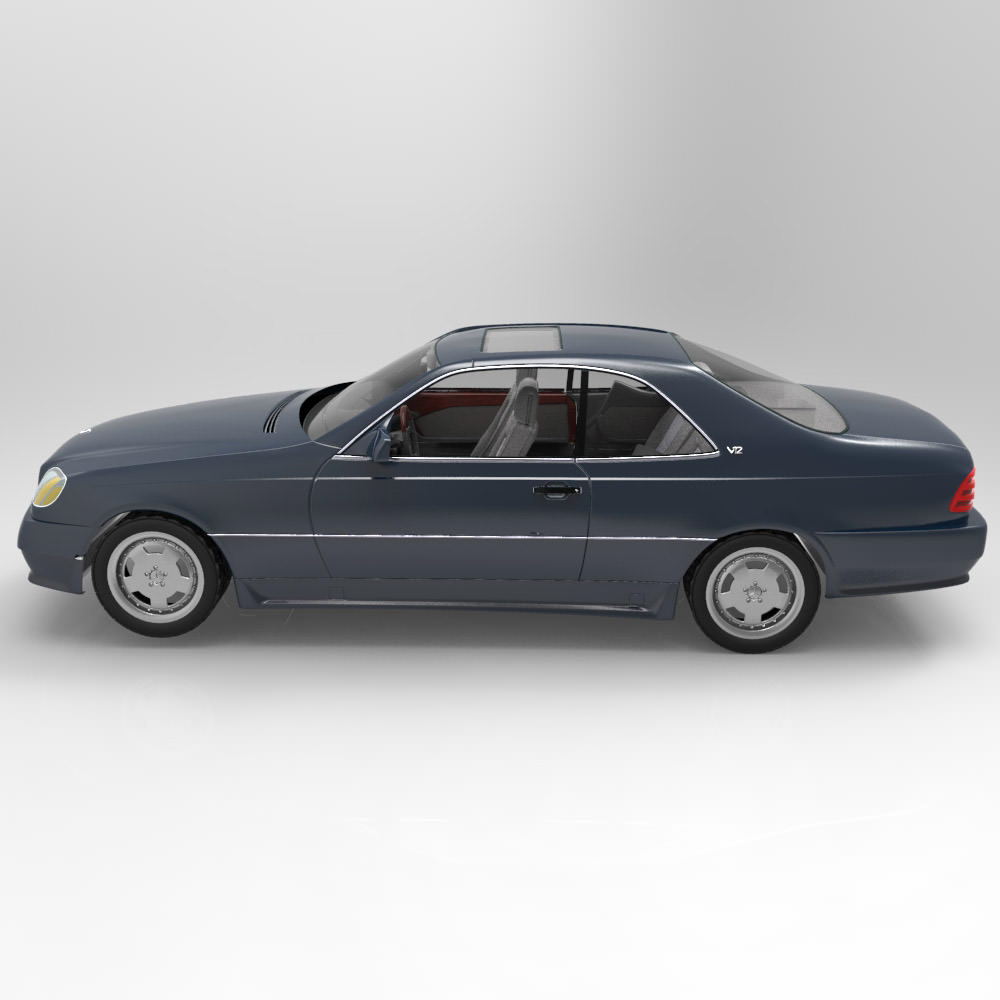 Mercedes S600 Studio Max obj 3D model_4