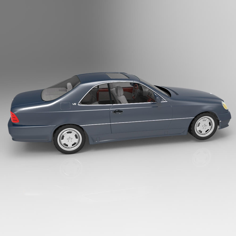 Mercedes S600 Studio Max obj 3D model_6