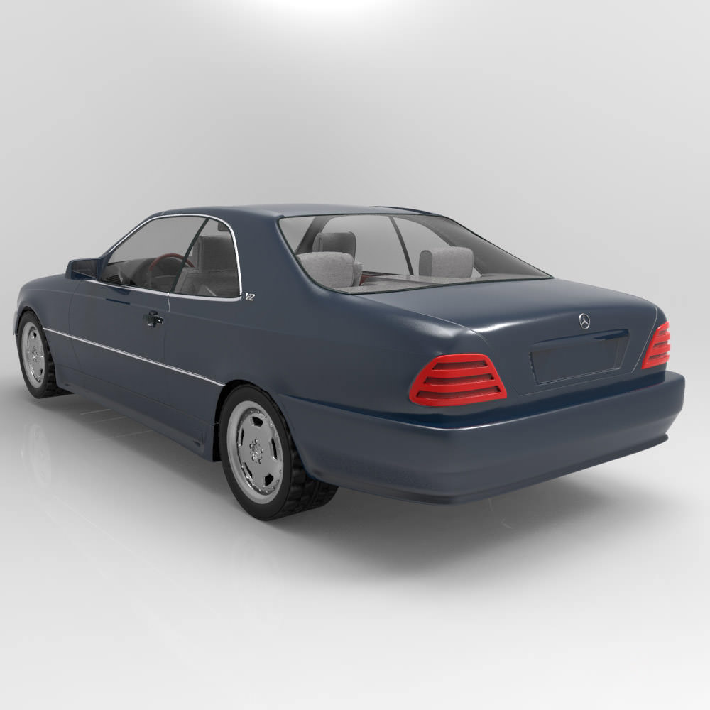 Mercedes S600 Studio Max obj 3D model_3