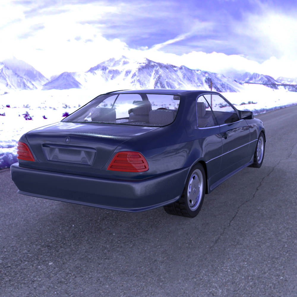 Mercedes S600 Studio Max obj 3D model_7