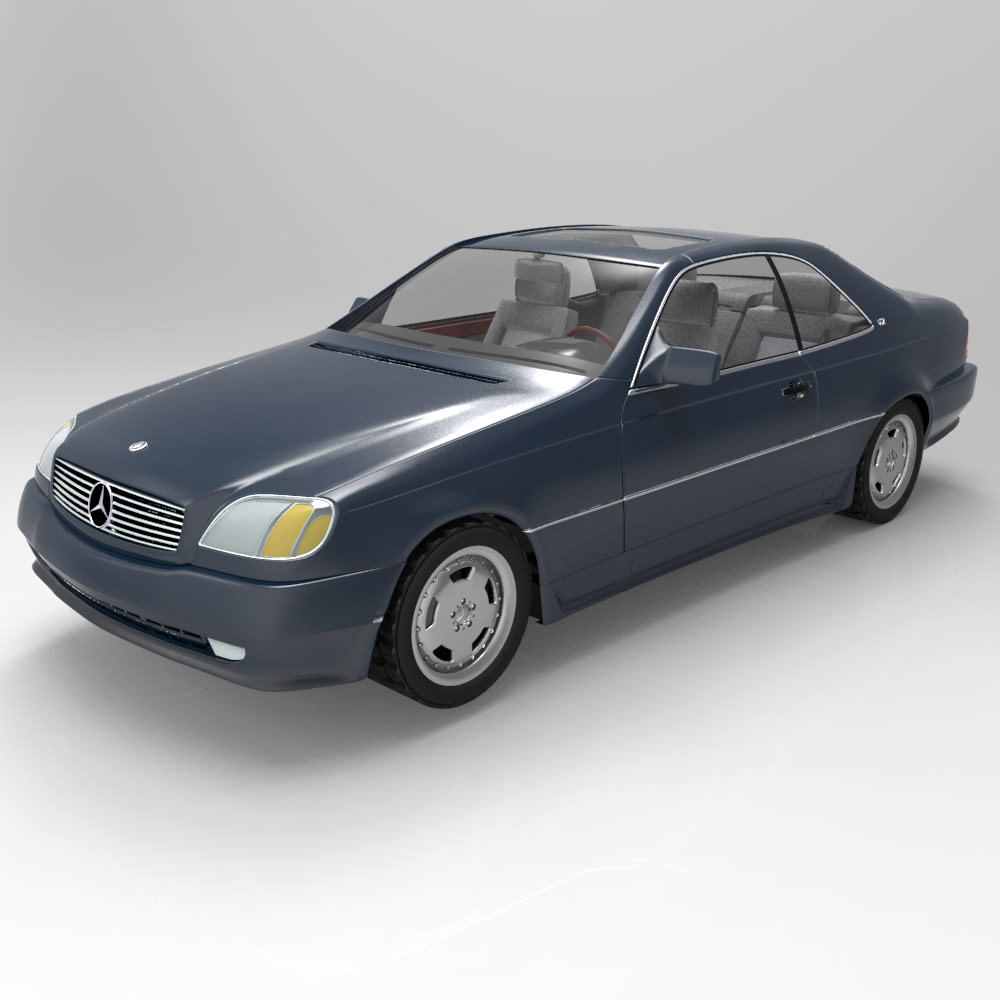 Mercedes S600 Studio Max obj 3D model_2