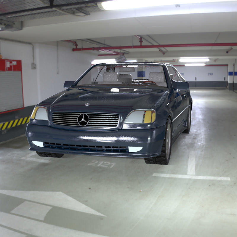 Mercedes S600 Studio Max obj 3D model_1